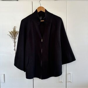 Black Saks Fifth Avenue Black Zip-Up Cape One Size